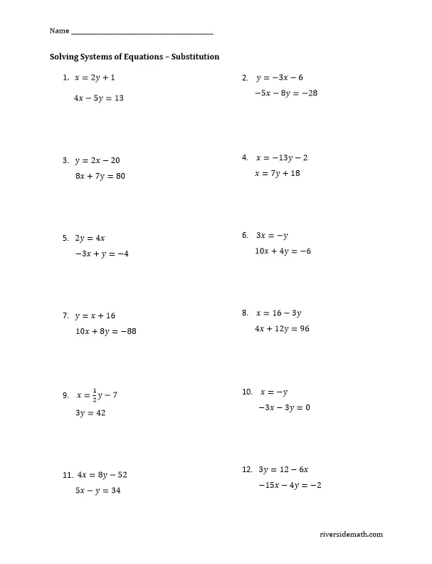 Eighth Grade Elimination Method Worksheet for Systems of Linear Equations Students engaged in solving linear equations with the elimination method on a worksheet