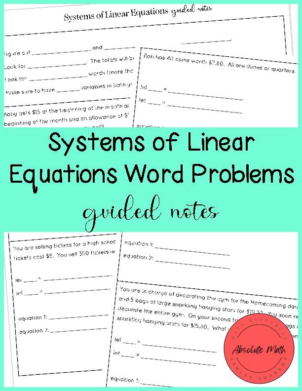 Worksheet featuring systems of linear equations word problems for eighth graders. Practice solving word problems through equations with this elimination worksheet.