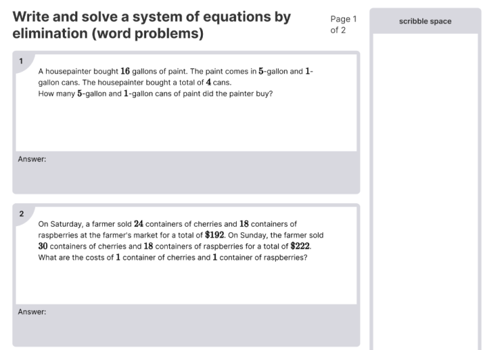 Students engaged in solving elimination method worksheets for linear equations