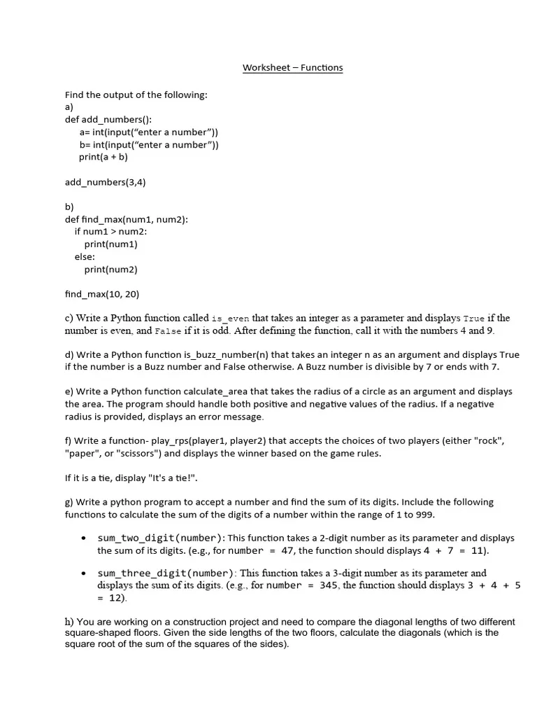 Eighth grade algebra worksheet for students to check for functions in various relations