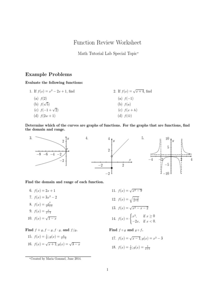 Eighth-grade algebra worksheet focusing on identifying functions from relations