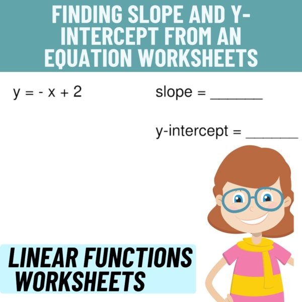 Worksheet for writing linear equations using the y-intercept and a point for eighth graders