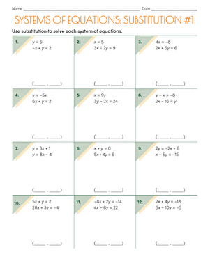 Worksheet on solving systems of linear equations through graphing, substitution, and elimination methods. Reference sheet for eighth-grade students to enhance their understanding of linear equations.