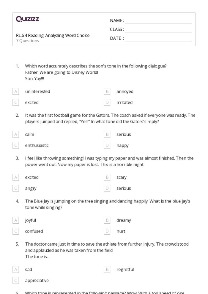 Eighth grade student reading and analyzing the poem Impressions by Alice Moore Dunbar-Nelson worksheet