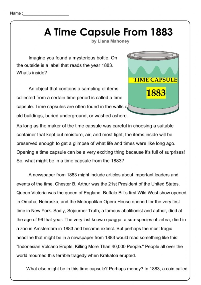 Students engaging with the Reading Comprehension worksheet on "The Open Window" story