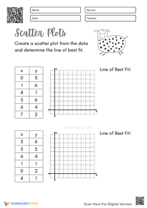 Scatter plots worksheet for eighth graders focusing on outliers and associations