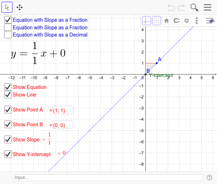 Eighth grade math worksheet showing linear equations plotted on coordinate planes for slope practice
