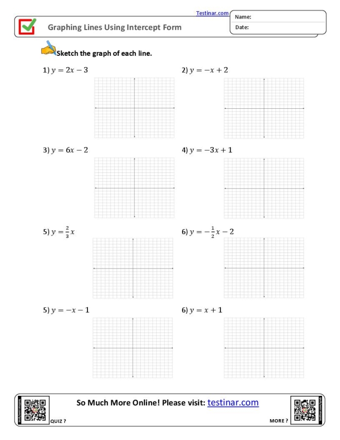 Eighth-grade practice sheet for mastering slope-intercept form graphing techniques Worksheet for eighth graders on graphing linear equations in slope-intercept form