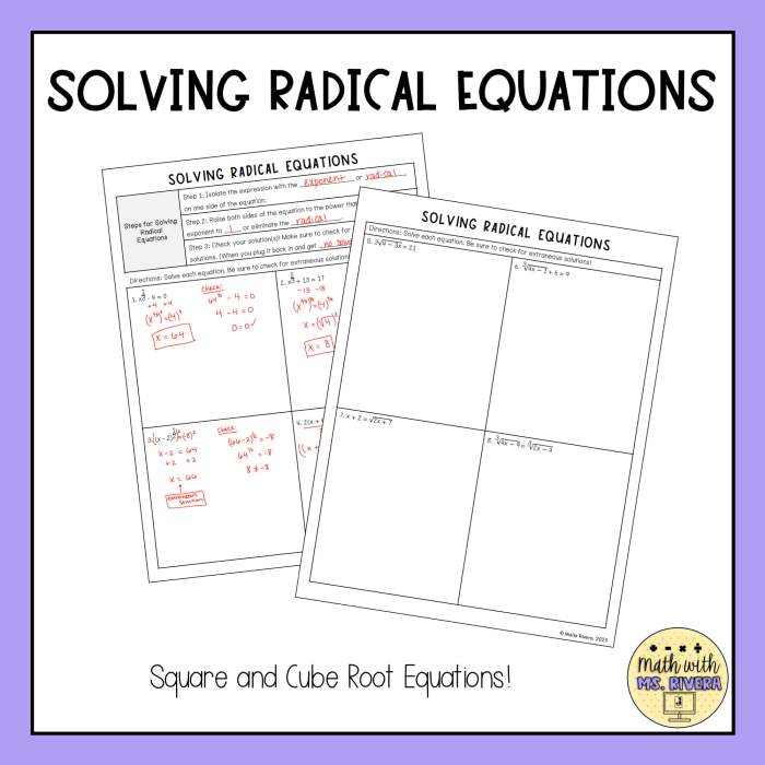 Solve Square Root Equations Practice Sheet for Middle School Math Eighth grade student working through square root equation problems on a math worksheet with pencil and paper