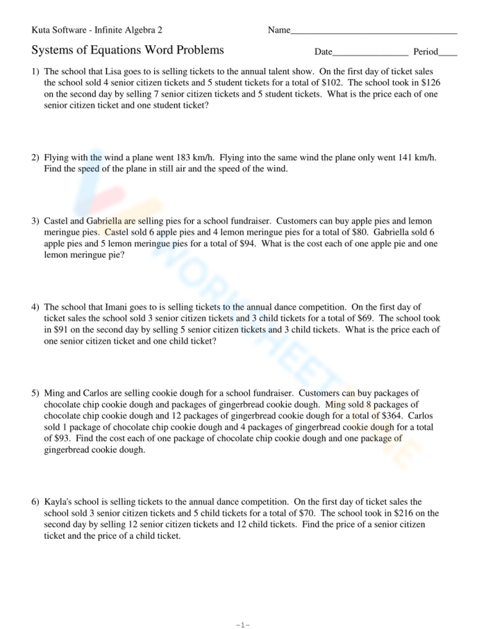 Practice solving systems of equations with this substitution worksheet for eighth-grade students Eighth-grade worksheet focusing on solving word problems with systems of linear equations using substitution methods