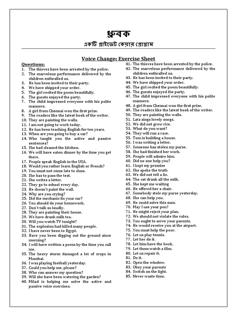 Correcting Shifts in Verb Voice worksheet for eighth-grade students Eighth-grade students working on a grammar worksheet focused on correcting verb voice shifts