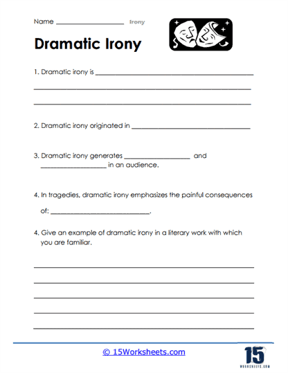 Addition worksheet for Eighth Grade Eighth-grade verbal irony worksheet featuring definitions and examples of sarcasm and understatement. Explore figurative language concepts with this engaging addition activity.