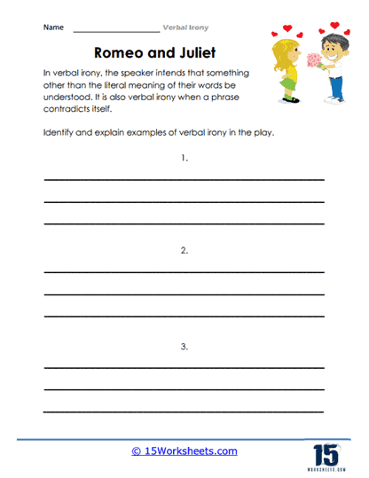 Verbal Irony Worksheet: Exploring Figurative Language Concepts Eighth-grade students engaging with a verbal irony worksheet focused on sarcasm and exaggeration