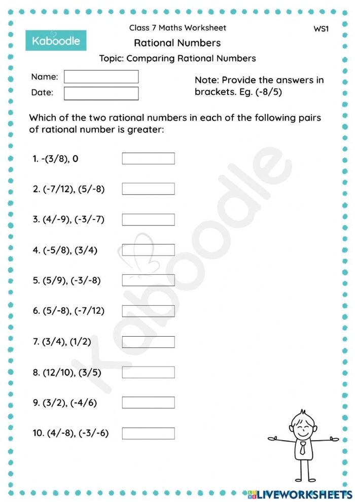 Students engaged in comparing rational and irrational numbers in a worksheet. Eighth grade worksheet on comparing rational and irrational numbers.
