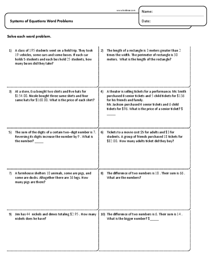 Systems of Linear Equations Word Problems Practice for Grade 8 Students Two eighth graders solving a systems of linear equations word problem together at a desk with pencils and paper