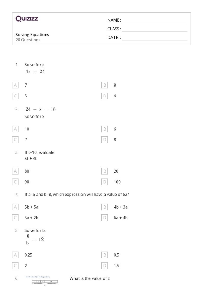 Eighth grade algebra worksheet for practicing solving equations by combining like terms