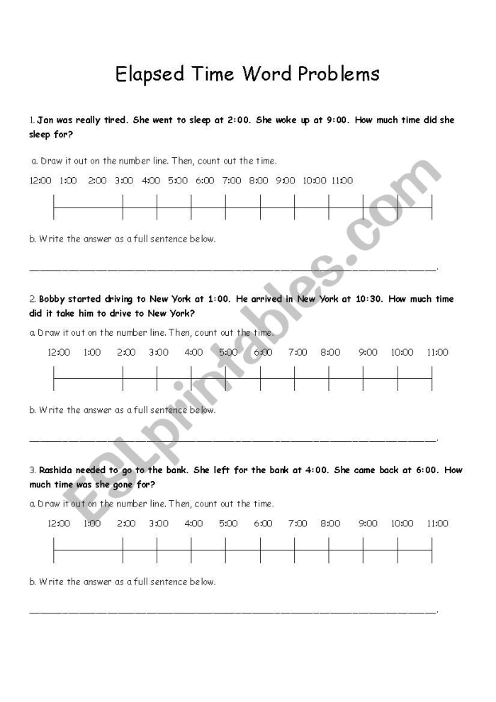 Worksheet image illustrating elapsed time concepts for third grade students Elapsed Time Word Problems 2 worksheet for third graders practicing time calculations during activities