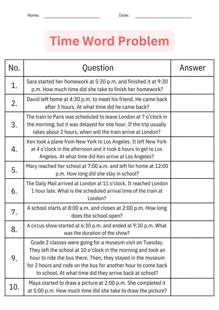 Third grade math worksheet for calculating elapsed time word problems number 16