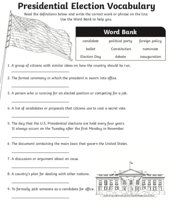 What Is an Election Worksheet for Second Grade Students Second grade civics worksheet explaining how the voting and election process works