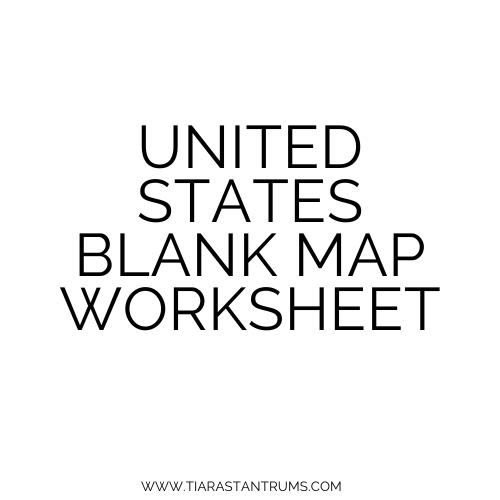 Fifth grade student worksheet featuring a blank outline map of the United States for geography practice