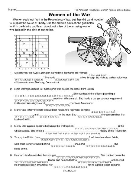 Key Revolutionary War Leaders and Patriots Study Guide for Elementary Students Fifth grade students learning about important figures from the American Revolutionary War on an educational worksheet