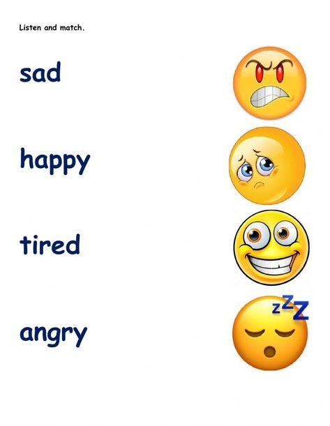 Third grade student using an Emoji Emotions worksheet to identify and express feelings in an algebra setting