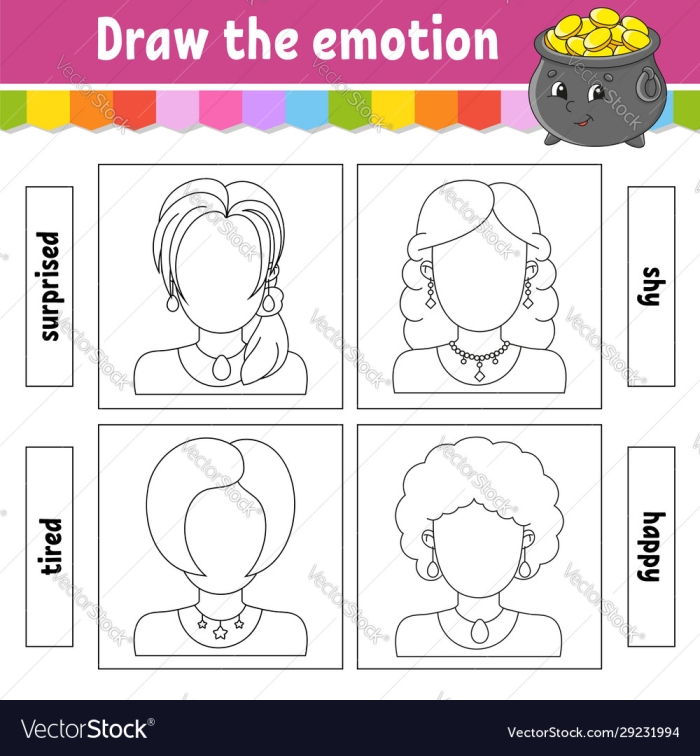 Emotions in Art Worksheet Image 10: Using Shapes and Colors to Show How You Feel A second grade student creating colorful shapes and designs to express their feelings and emotions through art