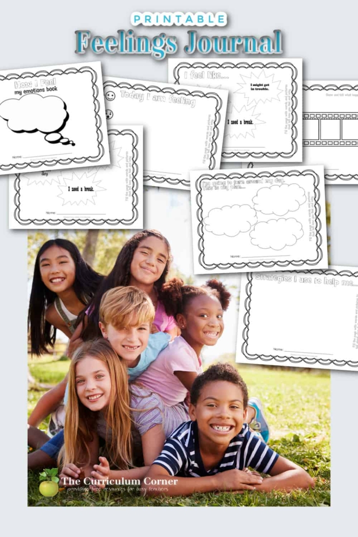 Creative emotions journal cover and drawing activity for young learners Emotions Journal worksheet for Pre-K students featuring a cover design and drawing prompt
