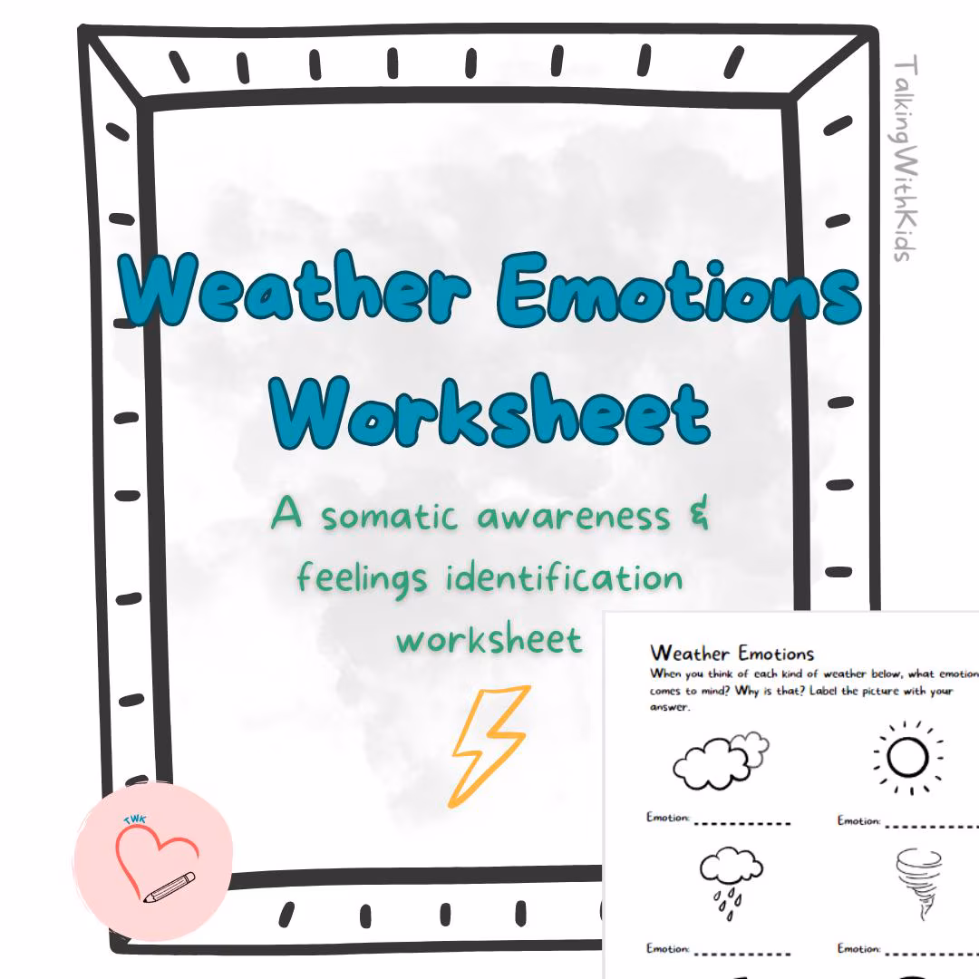 Kindergarten students practicing emotional regulation by identifying weather patterns on the Emotions Are Like the Weather worksheet
