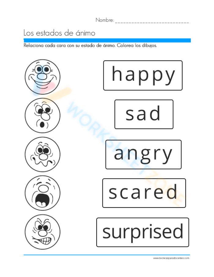 Character Emotions and Actions Matching Practice for Elementary Learners Third grade character emotion match cards worksheet activity showing students how to connect character actions with feelings