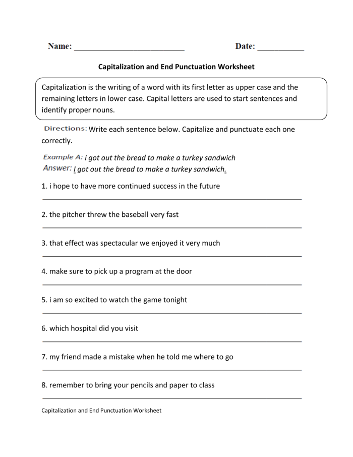 Engaging worksheet illustrating the importance of end punctuation in sentences End punctuation worksheet for third graders focusing on grammar skills