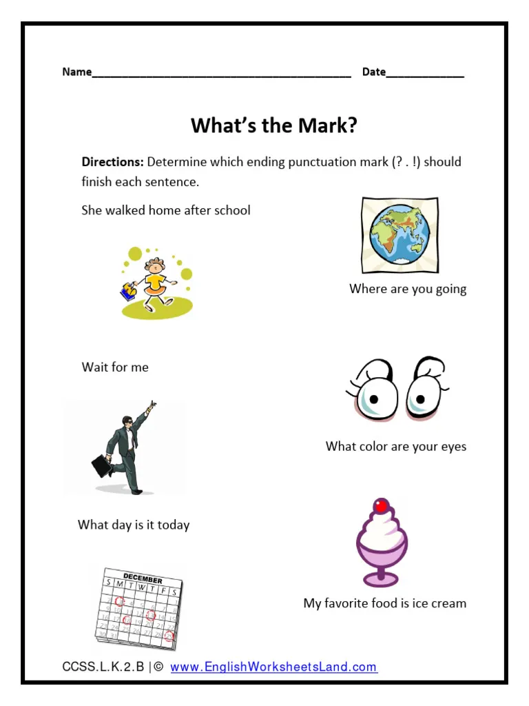 Engaging worksheet for mastering end punctuation concepts in grammar End punctuation worksheet designed for third graders to enhance grammar skills