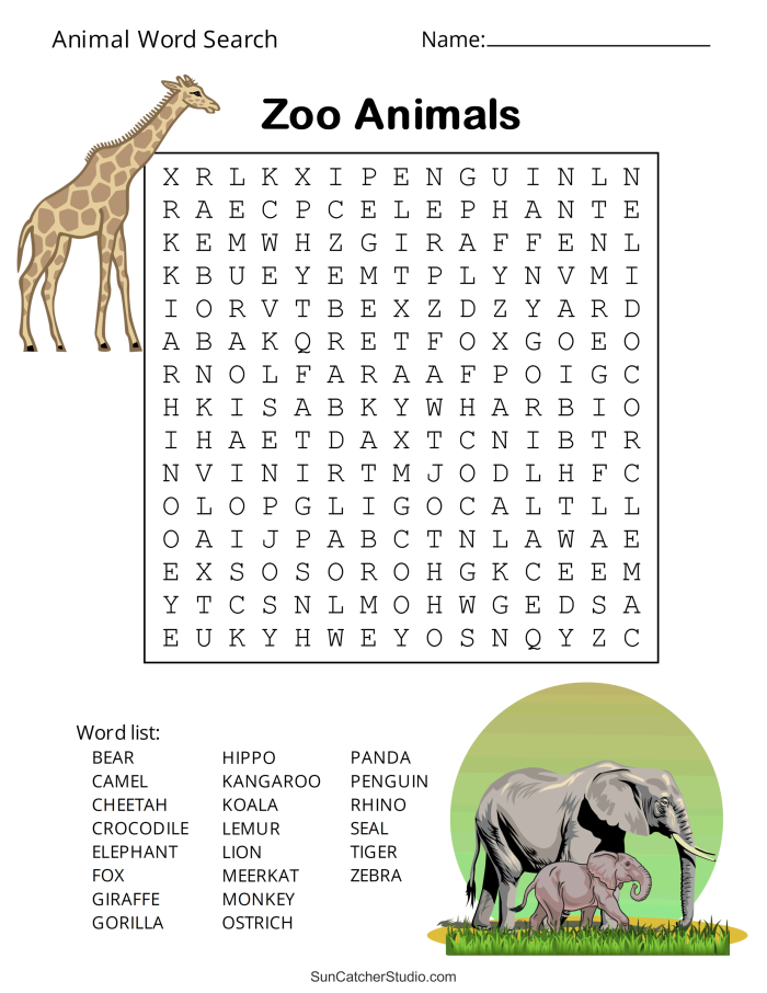 Third grade animal word search worksheet featuring endangered species vocabulary for lesson 15
