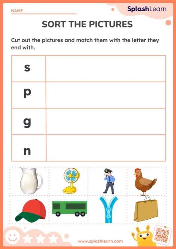 History worksheet for Pre-K End Sounds worksheet for Pre-K