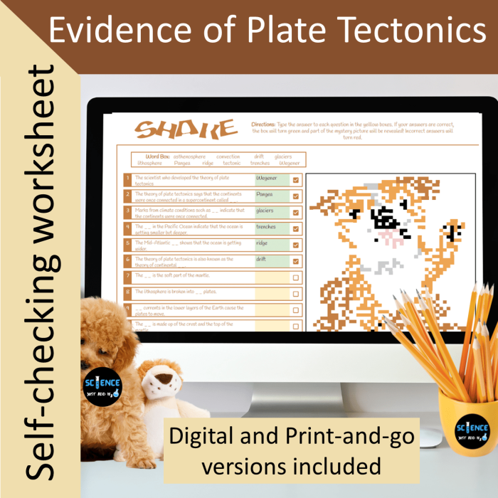 Detailed illustration of plate tectonics for sixth-grade students to analyze. Engaging worksheet on evidence of plate tectonics for young learners.