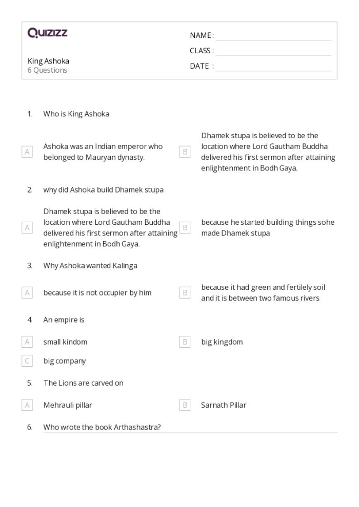 Students completing a matching worksheet about Enlightenment philosophers and their key ideas presented in a table format