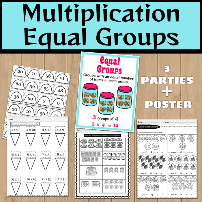 Three groups of four stars arranged in rows showing equal groups for multiplication introduction