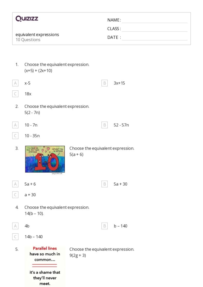 Engaging worksheet for simplifying and grouping equivalent expressions Equivalent Expressions Card Sort activity for seventh graders with colorful cards