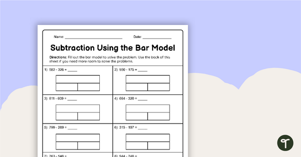 Worksheet featuring bar models to teach equivalent fractions for fourth graders