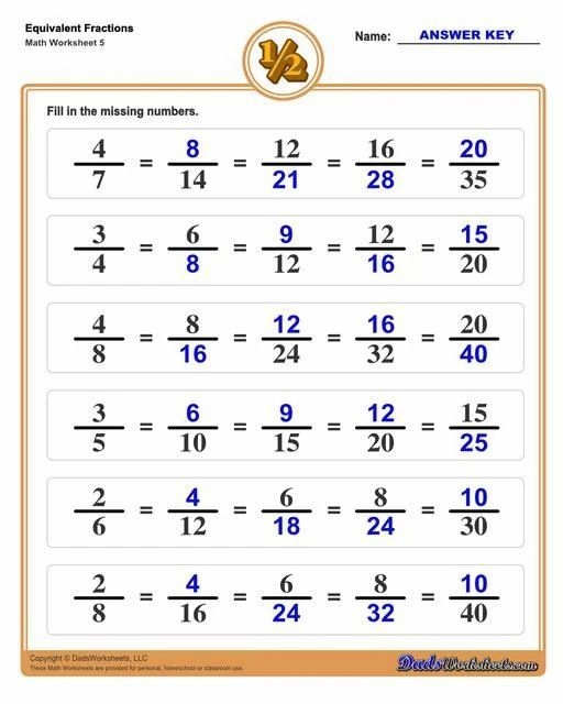 Finding Equivalent Fractions Worksheet for Third Grade Geometry Students Image 20 Third grade math worksheet for learning and identifying equivalent fractions with visual models