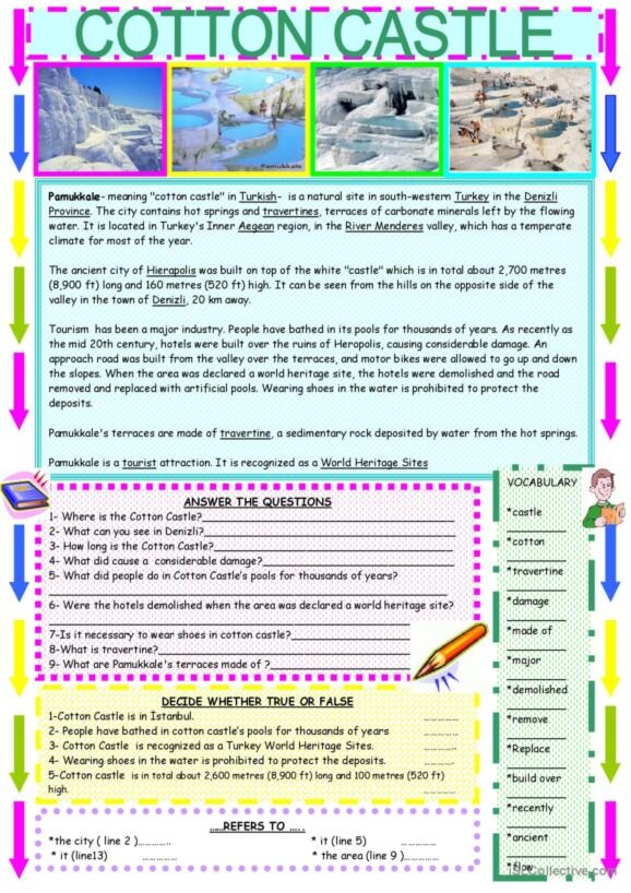 Worksheet featuring vocabulary exercises to help a princess escape the castle