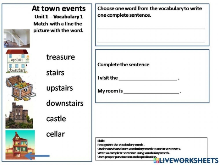 A colorful worksheet featuring vocabulary exercises to help a princess escape a castle. Escape the Castle Vocabulary Worksheet for fourth graders, Image 23.