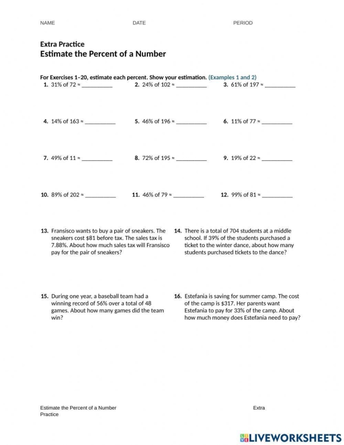 Fourth grade worksheet focusing on rounding decimals and converting them to percents for physical science studies
