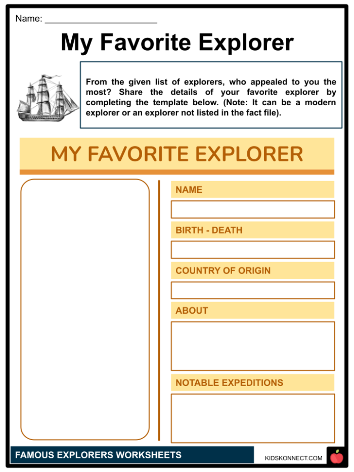A colorful worksheet activity about European explorers designed for sixth grade social studies students