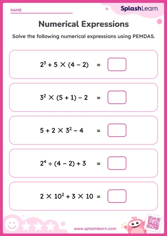 Sixth grade physical science worksheet for students to practice solving math problems with exponents
