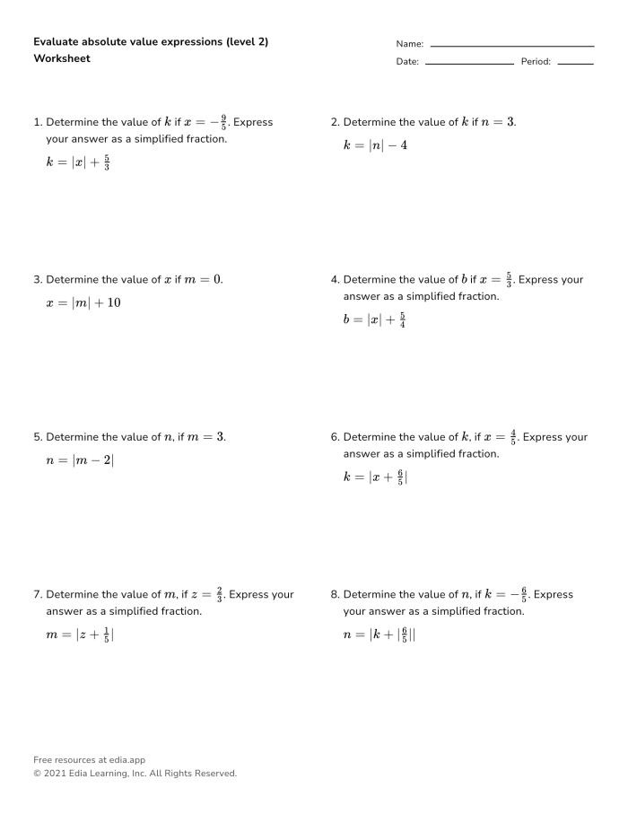Sixth grade students practice evaluating expressions with three variable values using order of operations on this worksheet 18