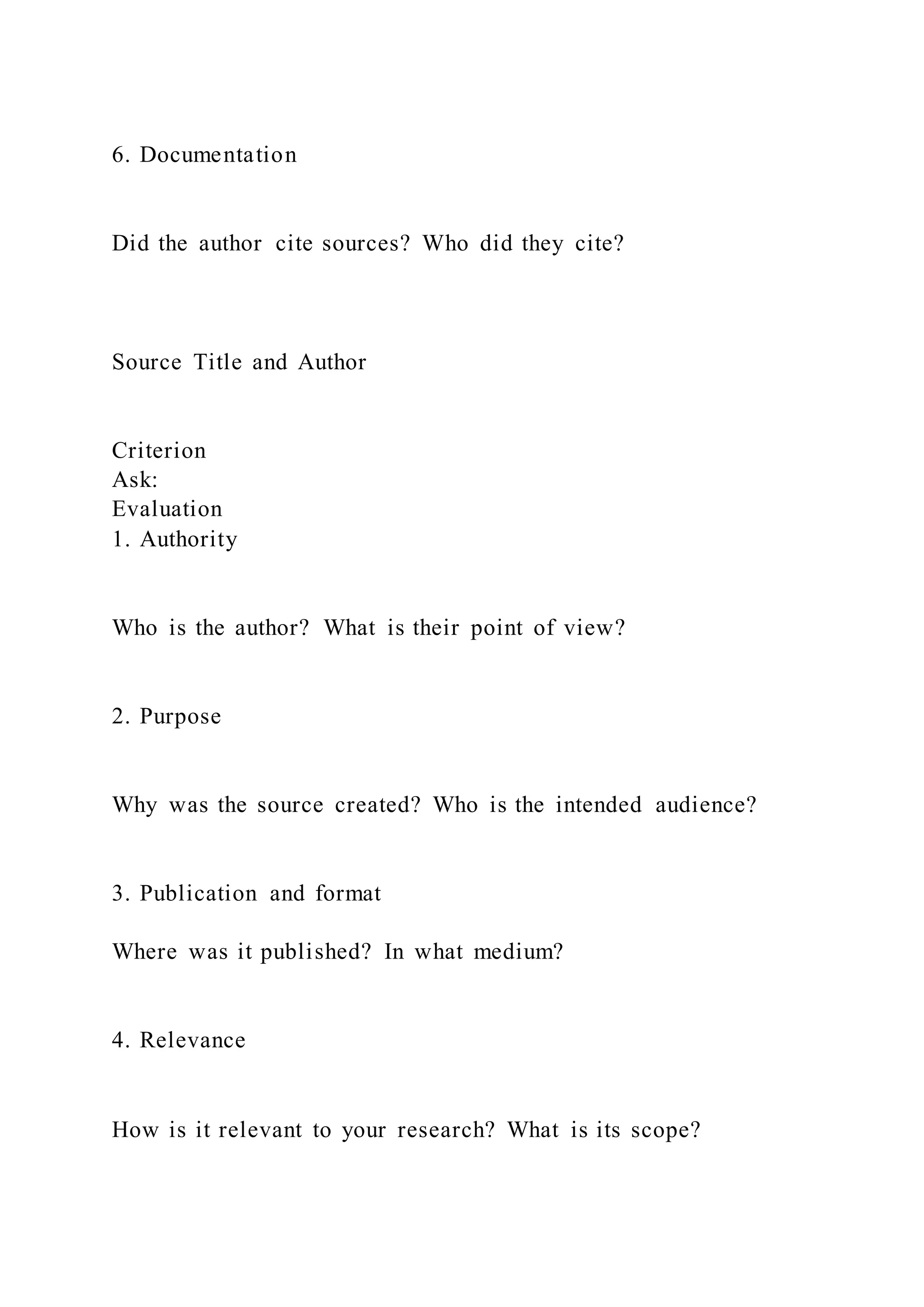 Evaluating Sources Checklist worksheet for sixth grade history students number 7 Sixth grade student evaluating historical sources using a guided checklist worksheet
