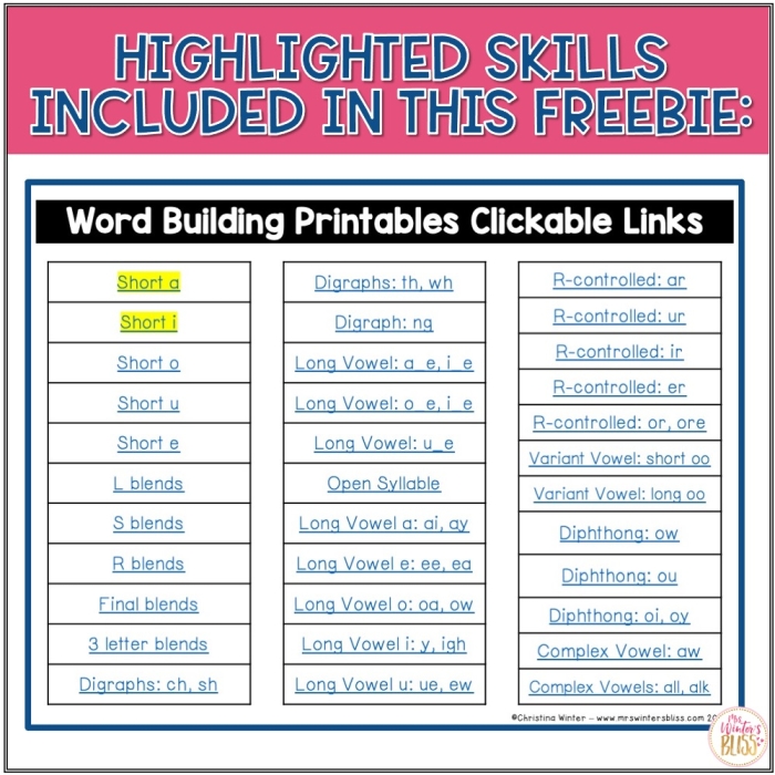 Second grade student completing a practice worksheet to decode ew vowel diphthong words
