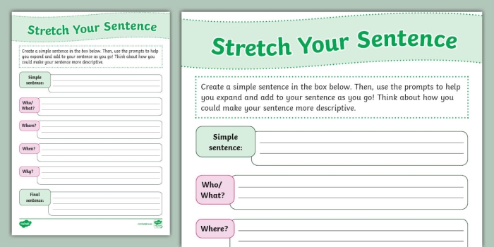 Second-grade students engaged in a "stretch a sentence" worksheet to enhance their writing skills