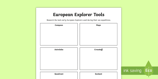 Sixth grade students identifying historical figures on an Age of European Exploration worksheet